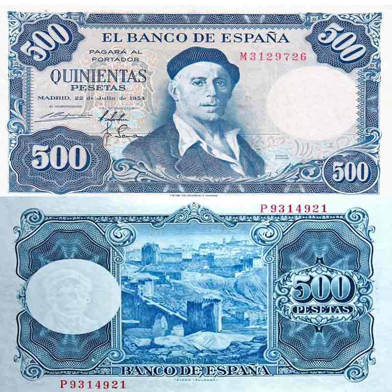 500 PESETAS VON 1954