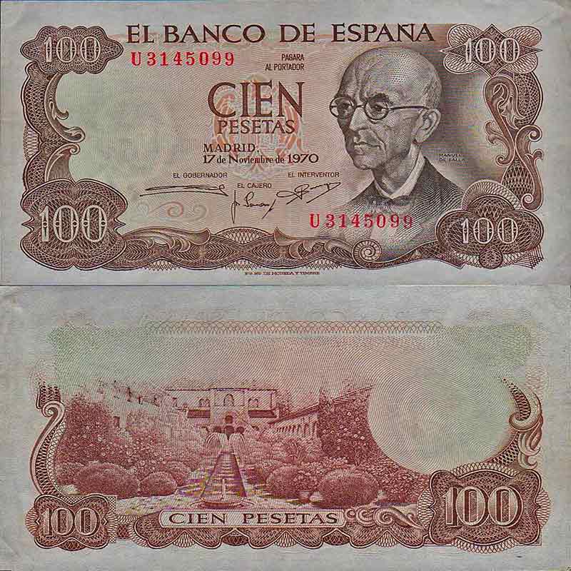 100 PESETAS VON 1970